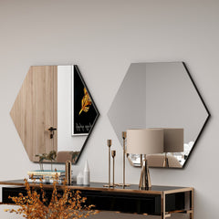 Miroir décoratif losange Abigai 70x60cm Bois Noir