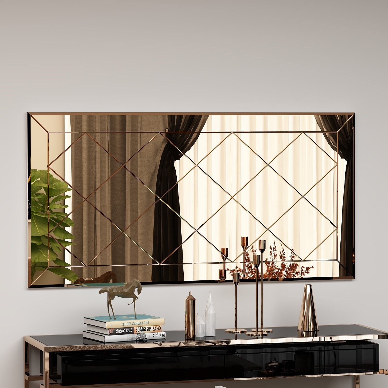 Miroir décoratif Javean L120xH60cm Bronze