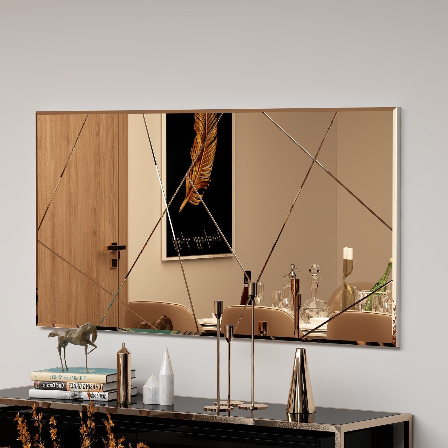 Miroir décoratif Tongo L120xH60cm Bronze