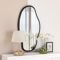 Miroir décoratif Ganit L48xH85cm Bois Noir