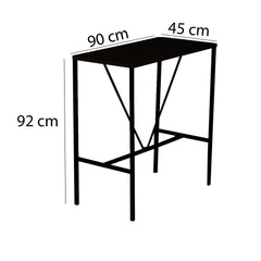 Ensemble Table et 4 chaises de bar Koumo Bois clair, Métal et Velours Noir