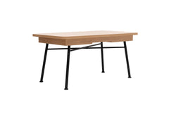 Table à manger extensible Ros Bois naturel et Métal Noir