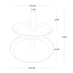 Présentoir de bijoux Maxipile D20,5xH19cm Pin massif foncé et Métal Noir