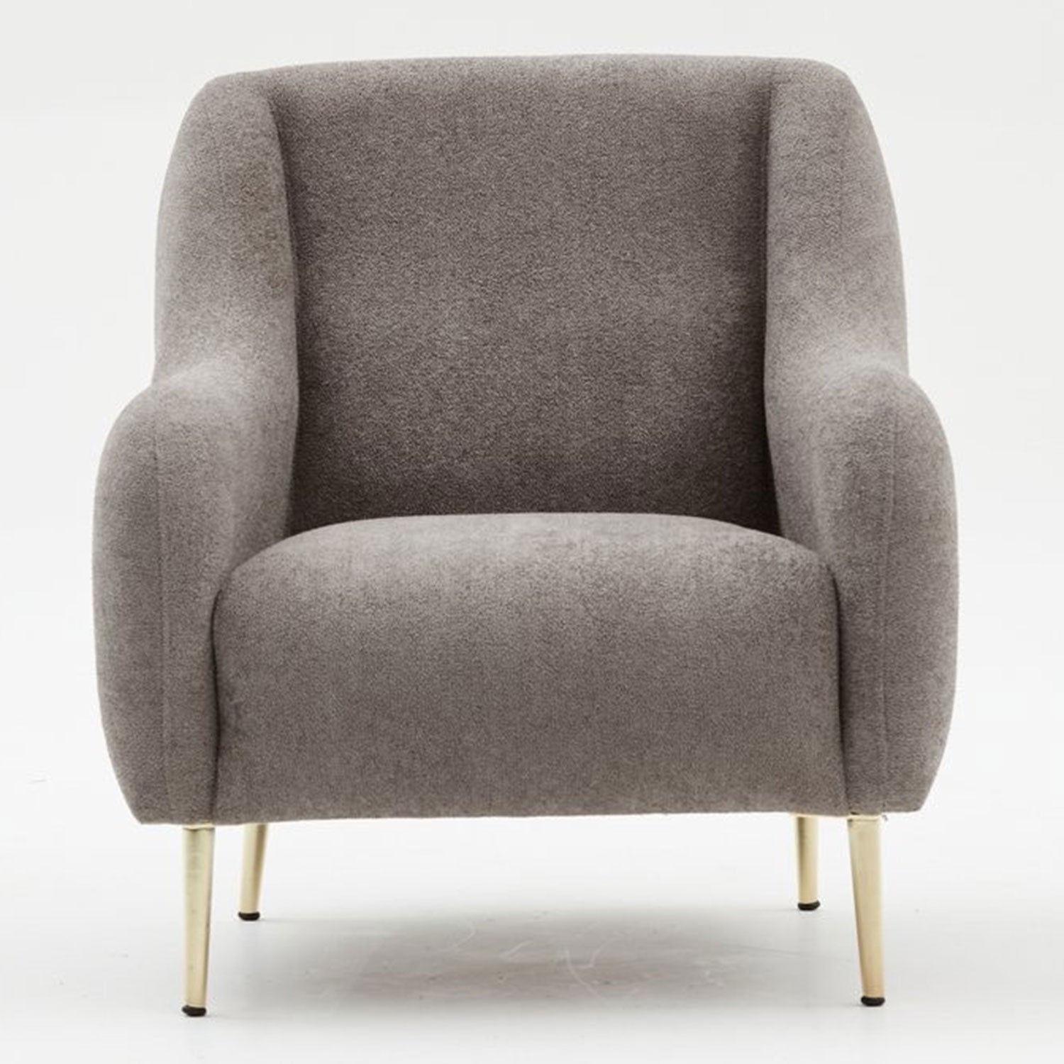 Fauteuil pied doré Juanita Tissu Gris