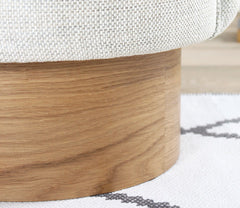 Pouf design Sada Bois clair et Tissu Gris clair