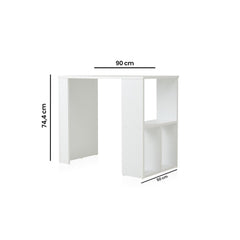 Bureau compact à étagères L50cm Avolado Blanc