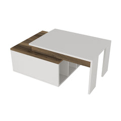 Table basse Kasbiel L90xP60cm Bois et Blanc