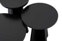 Lot de 3 tables basses gigognes moderne Velino Bois Noir