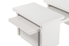 Ensemble table basse et 2 bouts de canapés gigognes Bernin Bois Blanc