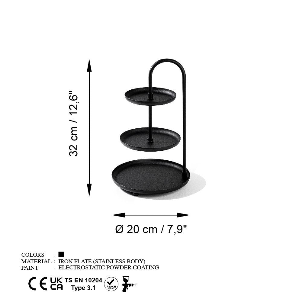 Présentoir Mirena D20xH32cm Métal Noir