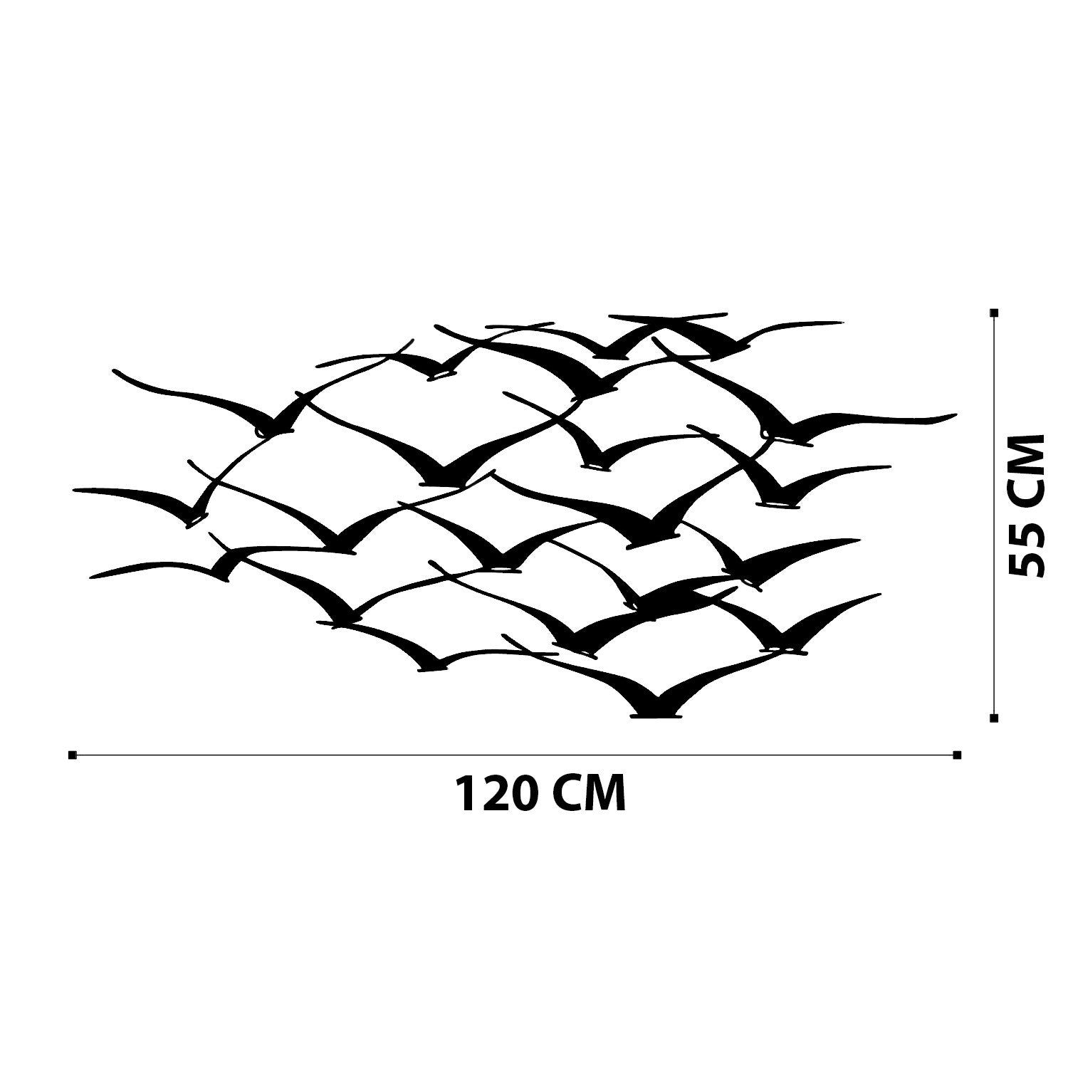 Décoration murale Ranra L120xH55cm oiseaux Métal Noir