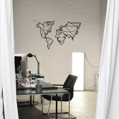 Décoration murale mappemonde design Vizus L100xH64cm Métal Noir