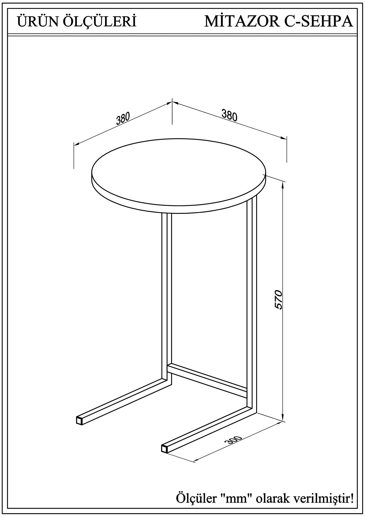 Table d'appoint ronde style contemporain Azaro D38cm Bois Effet marbre Taupe et Métal Noir