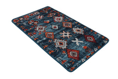 Tapis de salle de bain Myri 70x120cm Motif Ethnique Bleu