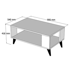 Table basse Bity 54x90cm Bois et Métal Bois foncé