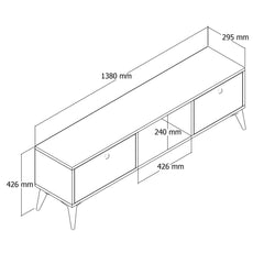 Meuble Tv Vagu L138cm Chêne clair