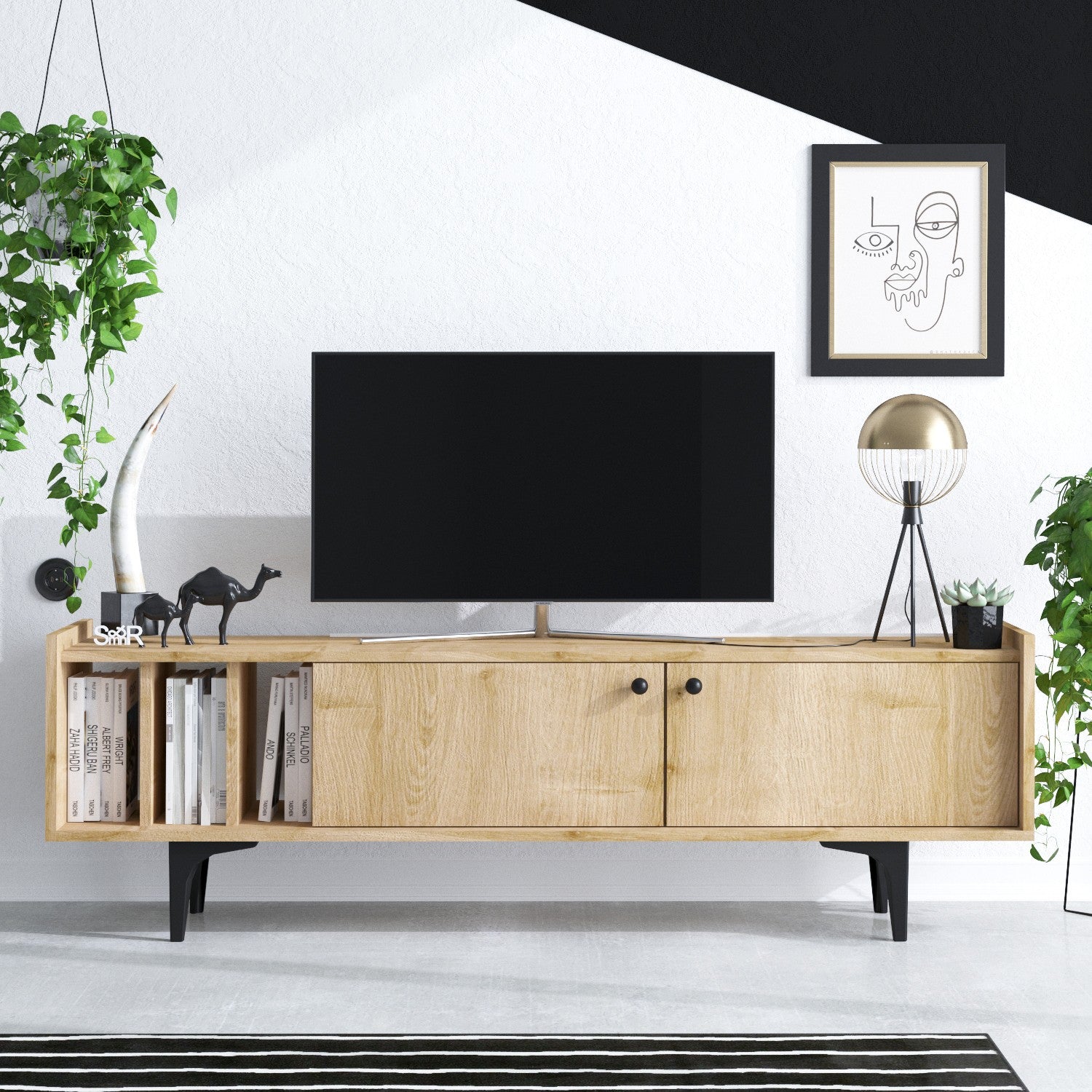 Meuble Tv Liom L150cm Chêne clair