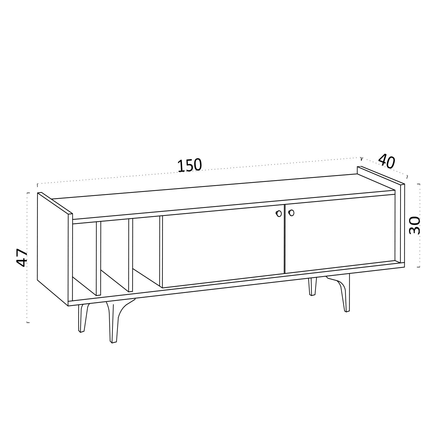 Meuble Tv Liom L150cm Chêne clair