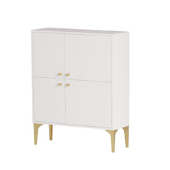 Buffet design 4 portes Celina L90cm Blanc Or