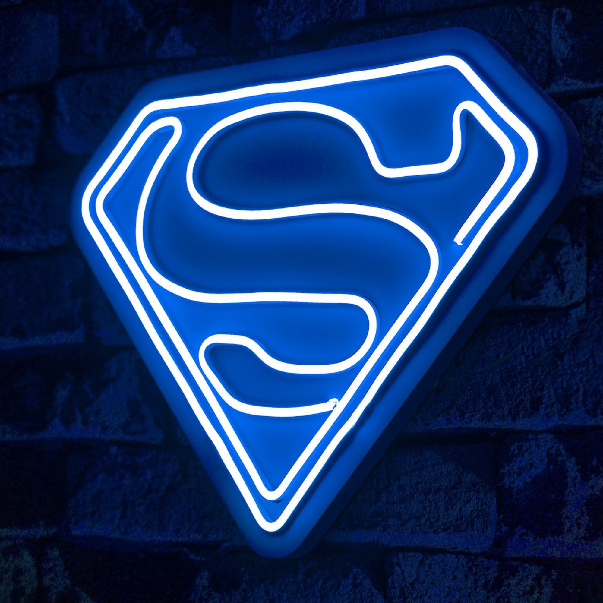 Décoration murale Cavill Logo Superman Néon LED Bleu