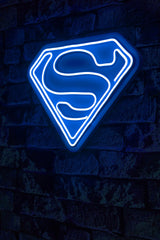 Décoration murale Cavill Logo Superman Néon LED Bleu