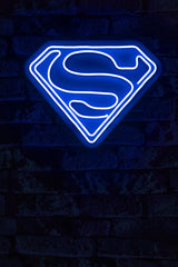 Décoration murale Cavill Logo Superman Néon LED Bleu