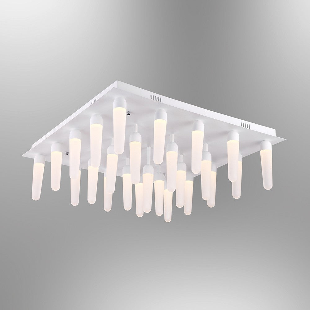 Plafonnier 25 lampes LED Stala 70x70cm Métal Blanc