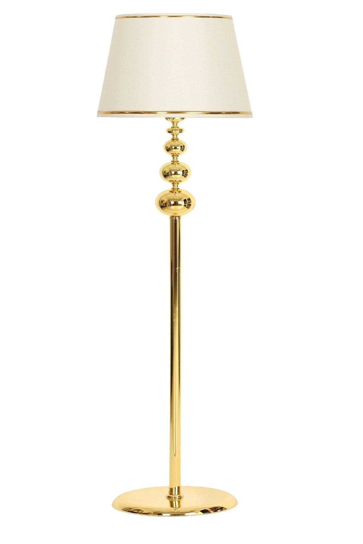 Lampadaire design Emilye L160cm Abat jour Crème et Or et Métal Or