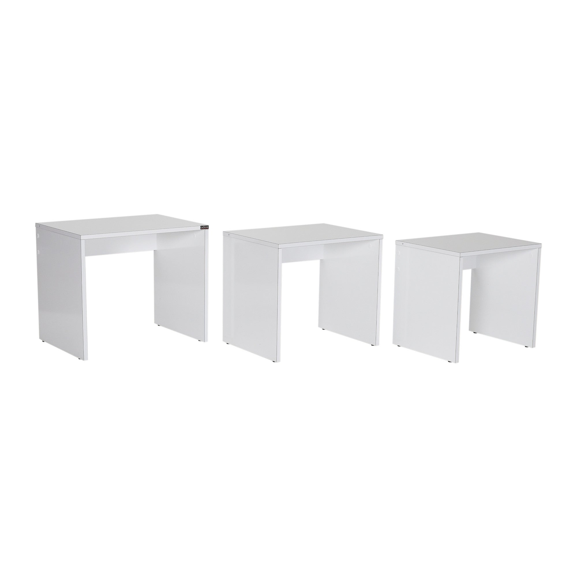 Lot de 3 tables basses gigognes Kibo Blanc