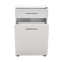 Meuble de salle de bain 1 tiroir et 1 porte basculante Nissaki L52xH83cm Blanc