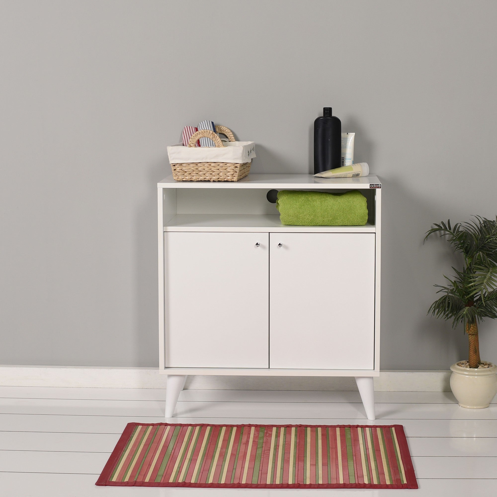 Buffet bas 2 portes Mizaris L73cm Blanc crème