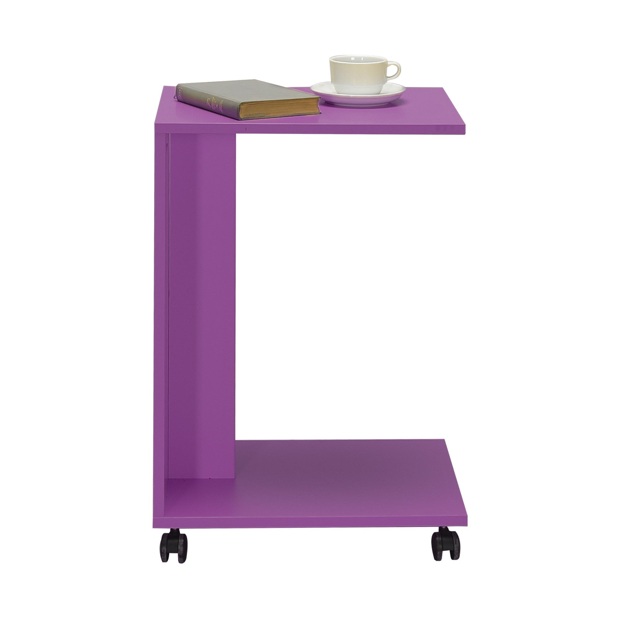 Bout de canapé mobile à roulettes capela H65cm Violet