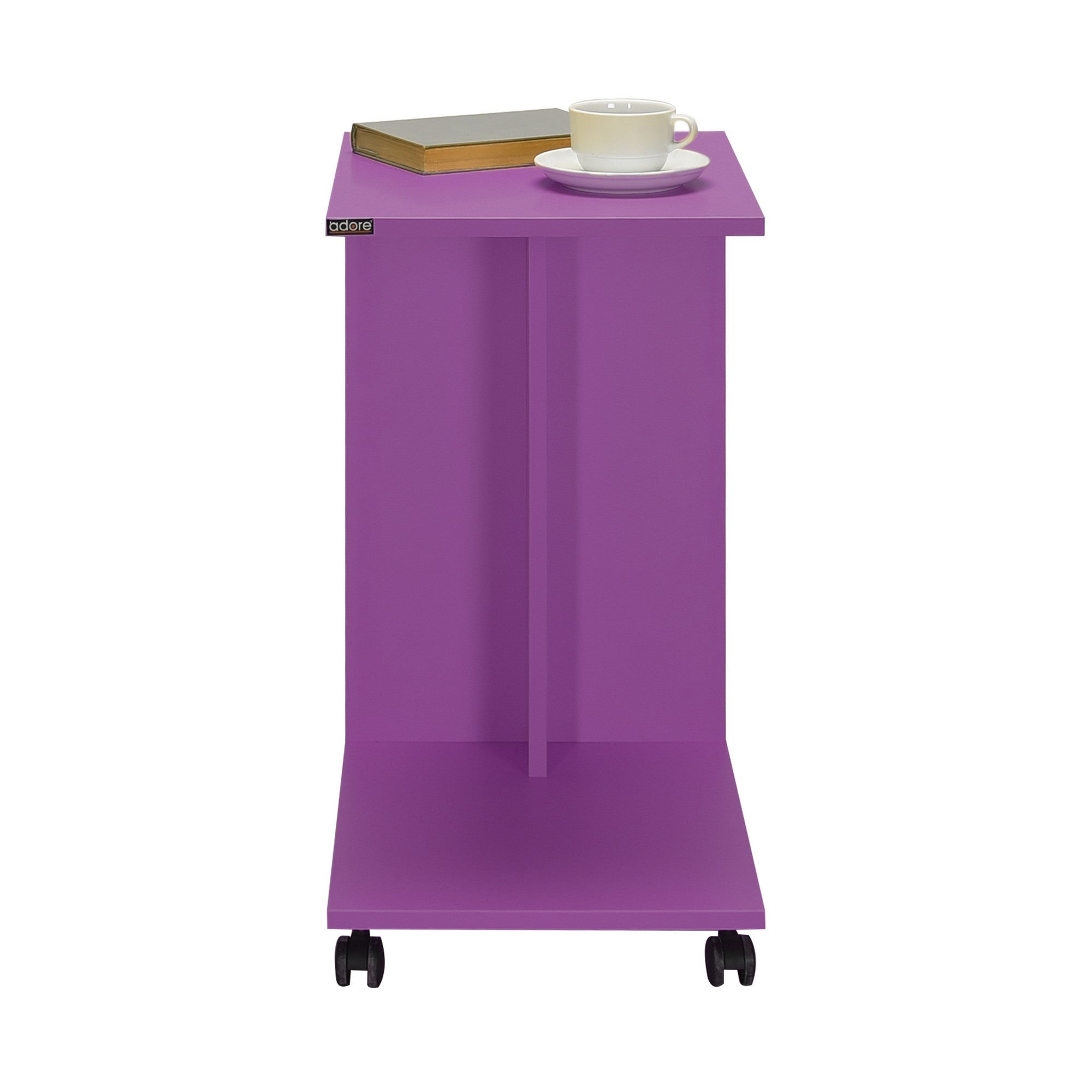 Bout de canapé mobile à roulettes capela H65cm Violet