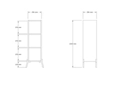 Étagère bibliothèque modifiable Lukabe 30x101cm Métal Noir et Bois clair