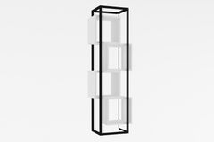 Étagère bibliothèque design Sitik L44cm Métal Noir et Bois Blanc