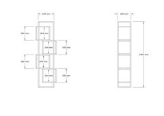 Étagère bibliothèque design Sitik L44cm Métal Noir et Bois Blanc