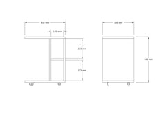 Bout de canapé avec roulettes Munka L45xH50cm Bois Anthracite