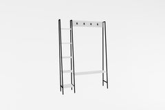 Meuble d'entrée style industriel Duko L120cm Métal Noir et Bois Blanc