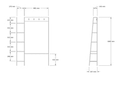 Meuble d'entrée style industriel Duko L120cm Métal Noir et Bois Blanc