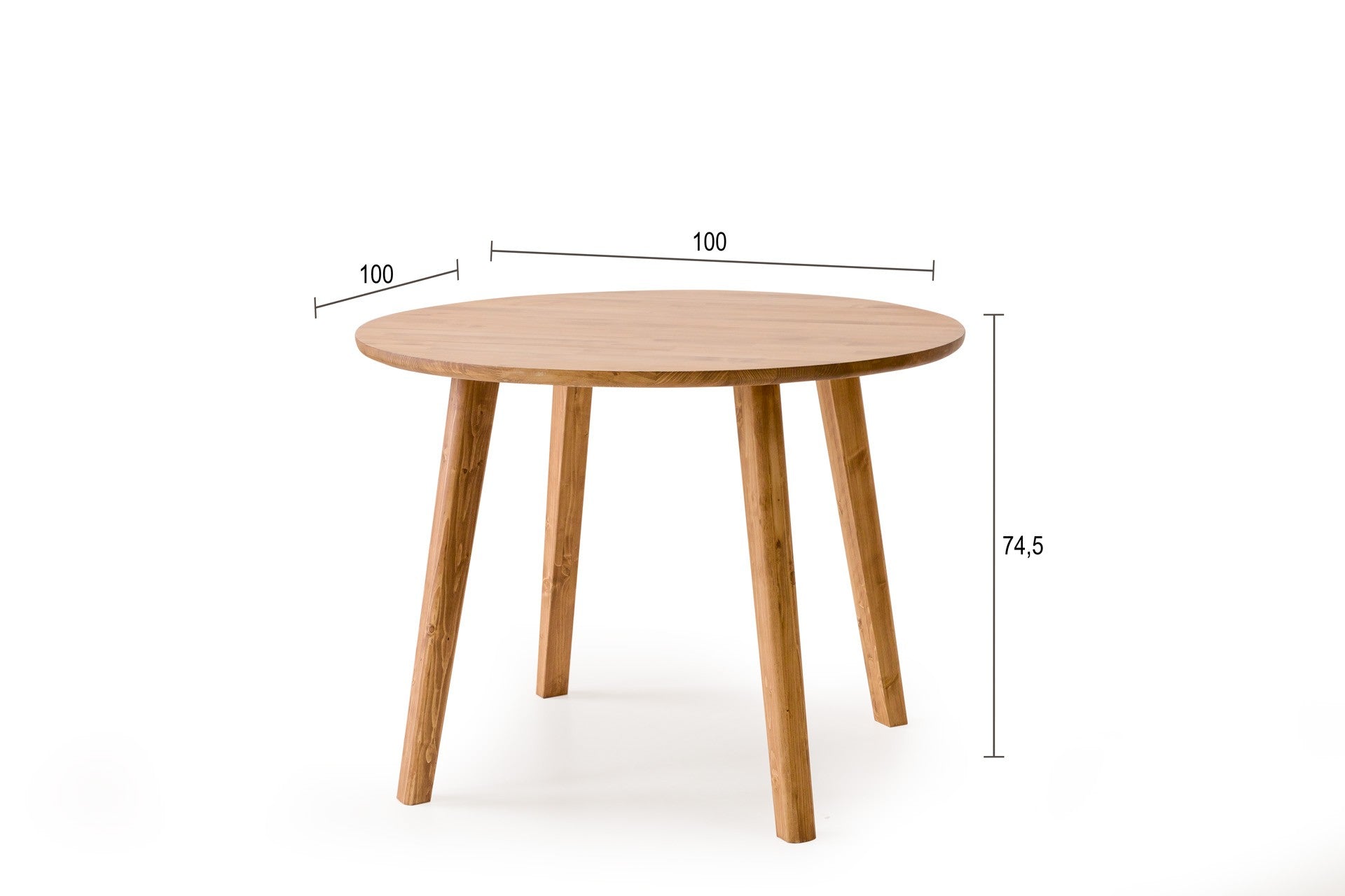 Table à manger rond Tasen D100cm Bois massif clair