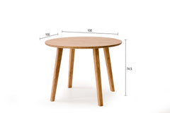 Table à manger rond Tasen D100cm Bois massif clair