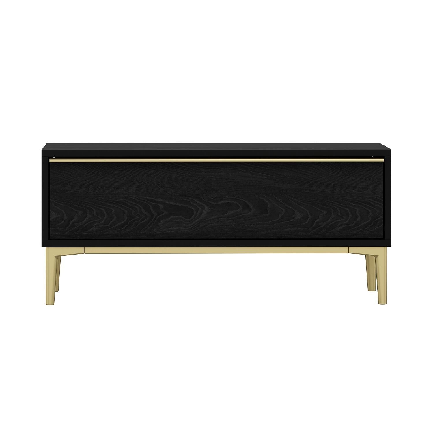 Table basse moderne avec rangement Bakita L90cm Noir et Or