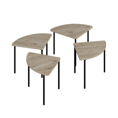 Lot de 4 tables basses gigognes Emina Bois clair et Noir