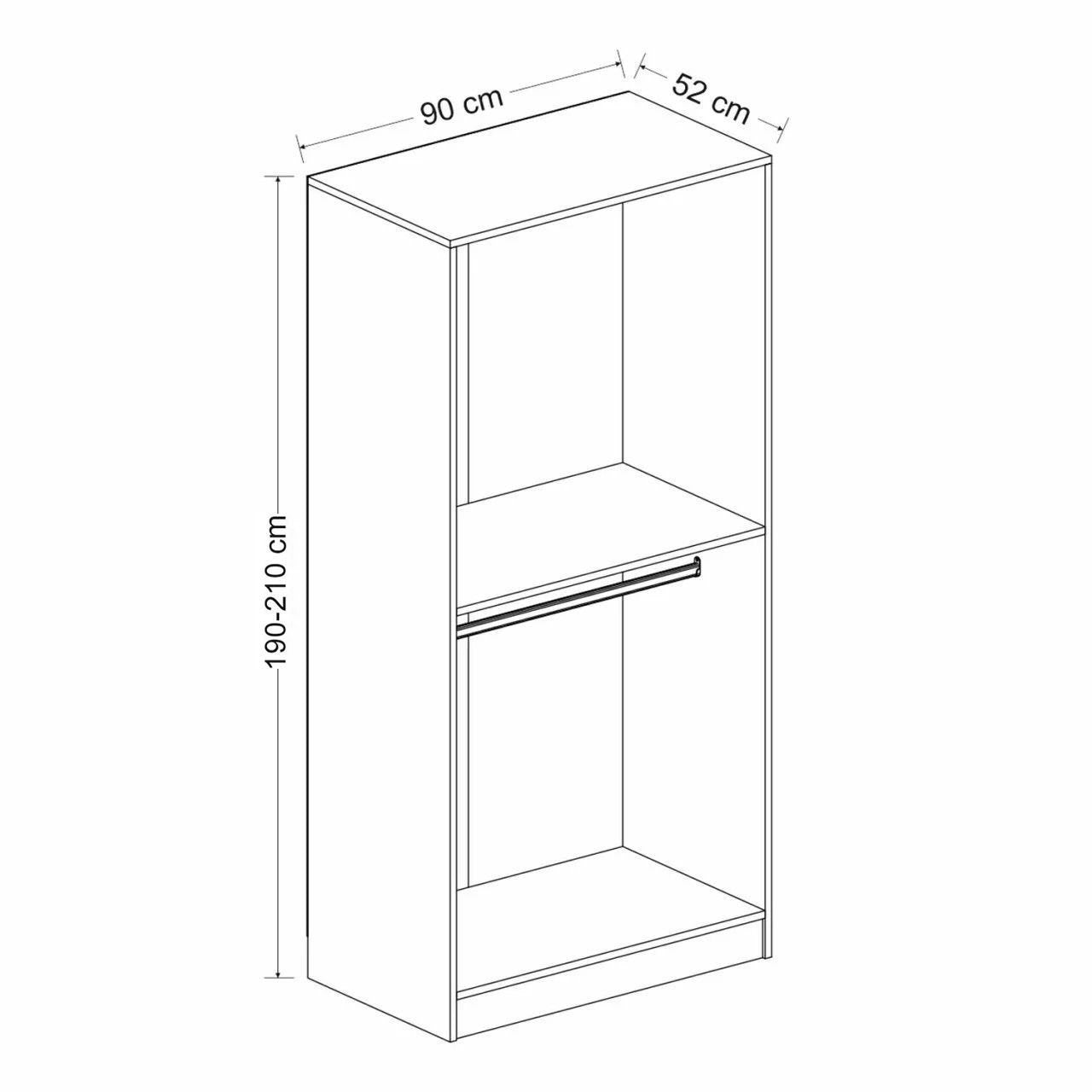 Armoire 2 portes Parai L90xH210cm Blanc