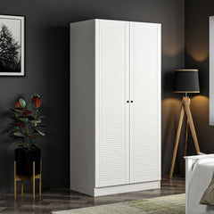 Armoire 2 portes Kuta L90xH210cm Bois Blanc