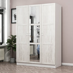 Armoire 3 portes et 3 miroirs Parai L135xH190cm Blanc