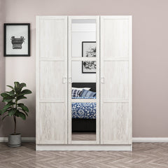 Armoire 3 portes et 3 miroirs Parai L135xH210cm Blanc