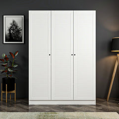 Armoire 6 portes Kuta L315xH210cm Bois Blanc