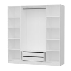 Armoire 4 portes et 12 miroirs Parai L180xH190cm Blanc