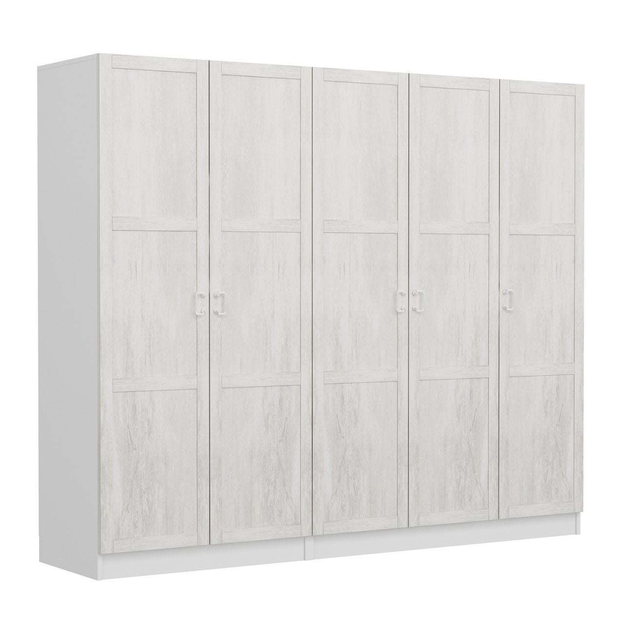 Armoire 5 portes Parai L225xH190cm Blanc